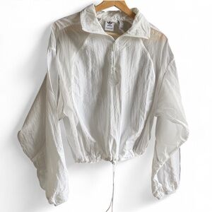 Adidas White Lightweight athletic Jacket